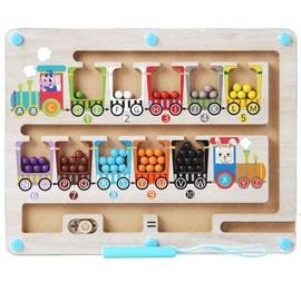 chausa Montessori Toy from 2 Years Magnetic Game Children's Educational Games from 2 Magnetic Game Children's Toy Wooden Toy Learning Sorting Game Magnetic Maze for Girls Boys