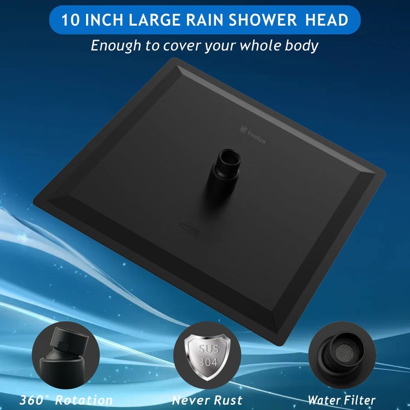 Voolan Rain Shower head, High Pressure Shower Head Made of