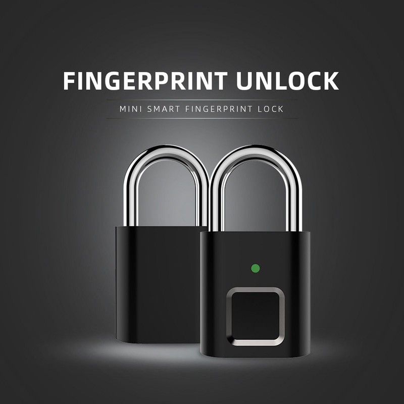 Smart Keyless Fingerprint Padlock Waterproof Biometric Prevent Theft Rechargeable USB