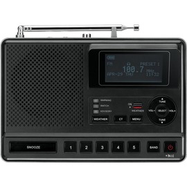 Sangean CL-100 NOAA, S.A.M.E and Public Alert Certified Weather Alert Table-Top Radio with AM/FM-RBDS, and EEPROM Back Up for Preset Stations