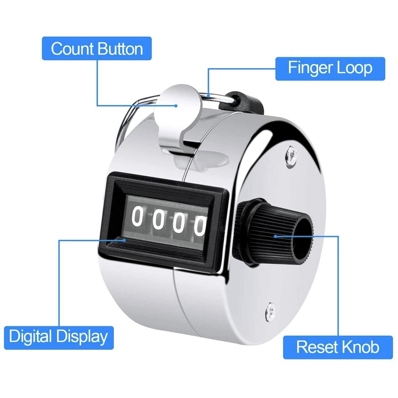 2 Pack Hand Tally Counter, Clicker Counter Handheld 4 Digit