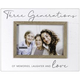 Malden International Designs Three Generations Of Memories, Laughter and Love 4x6 Rustic Borders Wood Frame