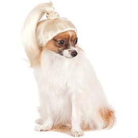 Rubie's Costume Company Pet Wig Blonde Ponytail, Multicolor, Pequeño/Mediano