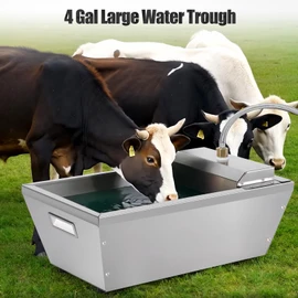 JLUHYANN 4Gal Automatic Livestock Water Trough for Horse Metal Auto Dog Water Bowl Dispenser for Dogs Large Capacity Self Filling Livestock Waterer Feeder for Dogs Horse Goat Sheep Pet