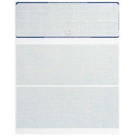 500 Blank Check Stock - Designed for Secure Computer Printed Checks with Quickbooks, and more - Blue Linen Pattern- 500 Sheets - 8.5 Inch x 11 Inch