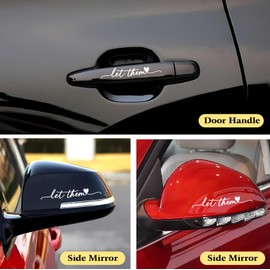 3Pcs Let Them White Heart Car Sticker - Cute Rear Window Stickers, Car Decals for Women, Pastel Vanity Stickers and Decals, Trendy Car Accessories