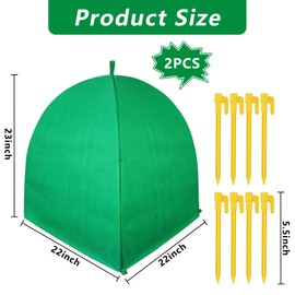 2 PACK Winter Plant Covers Freeze Protection Shrub Covers for Winter Frost Protection for Plants in Winter Warm Plant Tent Protecting Fruit Potted Plants Tree From Freezing Animals Eating (22x22x23)