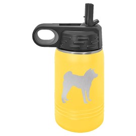 Akita Dog Insulated Water Bottle | Stainless Steel | Akita Dog Lover | Akita Gifts (12 oz, Yellow)