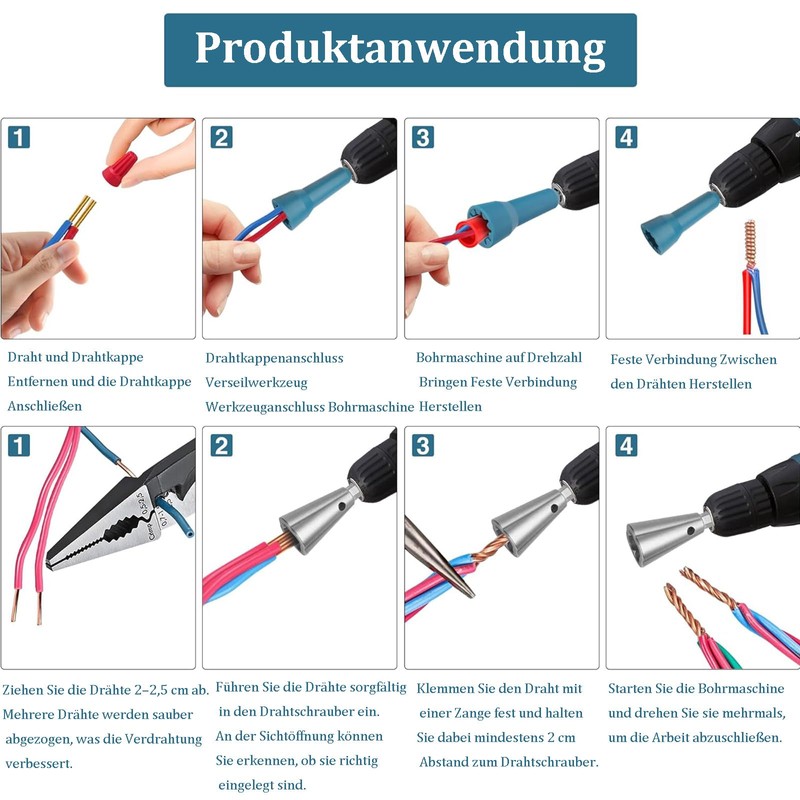 Wire Nut Driver for Drill, Wire Turning Tool, Chuck Plastic