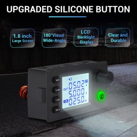 DROK DC Step Up Step Down Converter, 6-36V to 0.5-36V 5A 90W Buck Boost Converter LCD Display, 5V 12V 24V DC Power Supply, Adjustable Voltage Regulator Step Up Down Transformer for Solar Panels RV