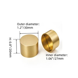 FarBoat 4pcs 1-inch Mini Gold Furniture Leg Bottom Cover Brass Decorative Tip Hardware for Small Chair Legs and Table Feets Floor Protector (Gold)