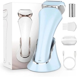 Electric Shaver Women Rechargeable Razor Ladies Shaver,Lady Razor for Legs,Arm,Underarm,Bikini,USB Rechargeable Razor Wet&Dry Cordless for Woman - Colour: Blue