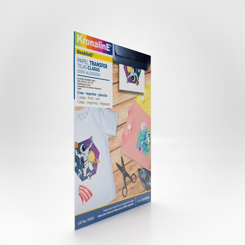 Papel Transfer Para Telas Claras (Paquete Con 10 Hojas Tamaño