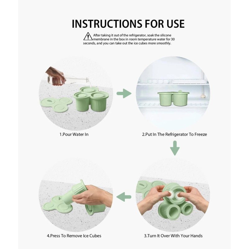 Unbranded Silicone Ice Cube Tray with Lid, Ice Mold for