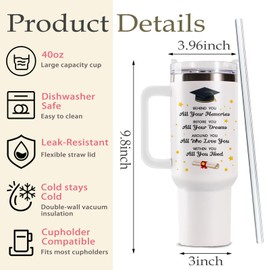 Undergo Graduation Gifts, College/High Graduation Gifts 2025, Present For Son, Daughter From Mom, Dad, 40oz Stainless Steel Tumbler