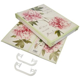 Kanguru Collection Midi Peonies Decorative Cardboard Storage Box with Handles and lid for Storing Garment, Clothes, Wardrobes, Toys, Home, Multi-Colour, size 35 x 25 x 17,5 cm, Small