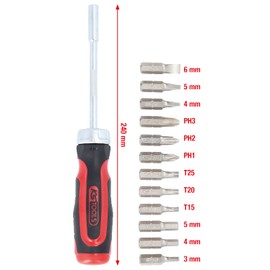 KS Tools 159.2035 12 in 1 Ratchet Bit Screwdriver