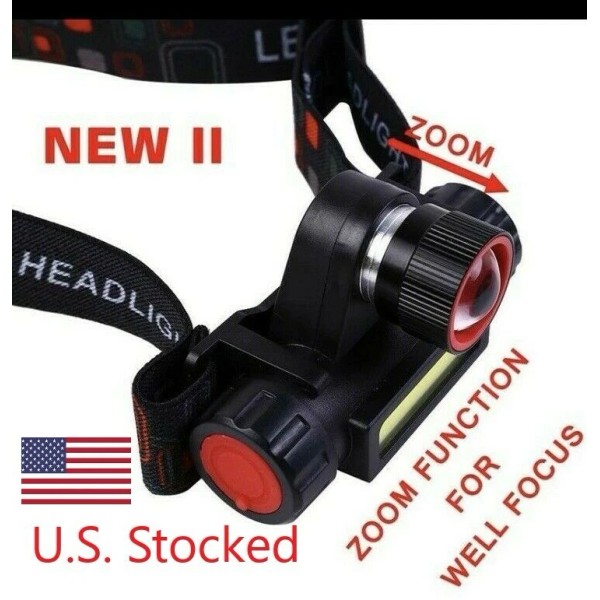 Unbranded LED Head Lamp USB Rechargeable Flashlight Mini Headlight Torch