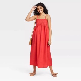 A New Day Women's Striped Smocked Slip Dress, A New Day (M /8-10) "RUST COLOR" ~ NEW!!!