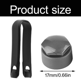 Pack of 20 17 mm Grey Wheel Bolt Caps, Universal Plastic Wheel Nut Caps, Hexagonal Tyre Nut Covers, for Most Cars, with Removal Tool Set for Cars (Grey)