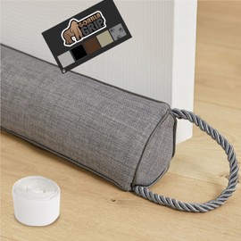Gorilla Grip Heavy Duty Door Draft Stopper, Blocks Hot Cold Air Wind Noise for Gaps Up to 3” Under Doors, All Season Bottom Drafter Blocker, Easy Install Stoppers, Home Essentials, 32” Black Gray Paw