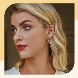 Dachshund Dog Dangle Drop Earrings - 925 Sterling Silver Huggie Hoop for Women Girls, Cute Animal Charm Dangling Ear Buckles, Hypoallergenic Pet Lover Jewellery