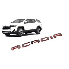 1x Fits Acadia Front Door or Rear Liftgate Fender Sticker 3D Badge Nameplate Logo Emblem Replacement for 2019-2021 GMC Acadia Terrain Letter (Redline)