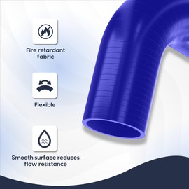 Endure 90 Degree Elbow Coupler Silicone Hose 4-Ply, 1.5-Inch(38mm), Couplers for High Performance Vehicles, Intake Piping, Length(102mm), Thickness (5mm), Automotive Silicone Hose - Blue