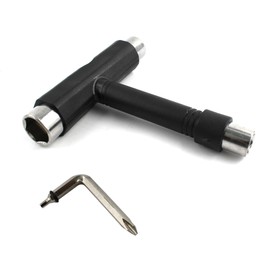 esahpss Black Muti-Function Portable Skateboard Tools，Skateboard Tool is 14,13,9.7mm with an L-Shaped Cross Hex Wrench