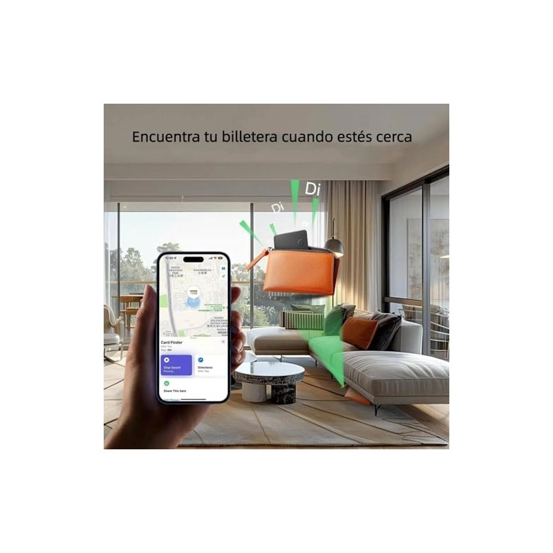 Tarjeta de rastreo de billetera compatible con Apple find my