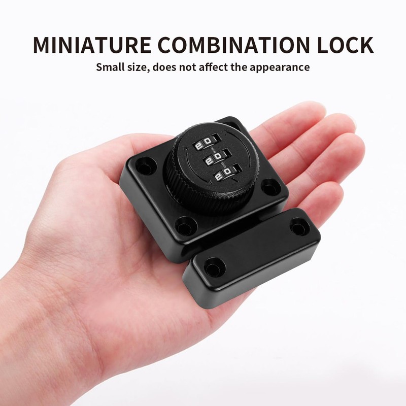 Overlatch with Combination Lock, 3 Digit Sliding Door Lock, Small