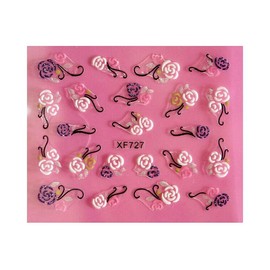 Heart Rose Love Stars Valentine's Day Rhinestone Art Nail Sticker 727 Nail Wraps Art Stickers Manicure Supplies for Women for Home Nails Full Long Lasting Easy Apply and Remove