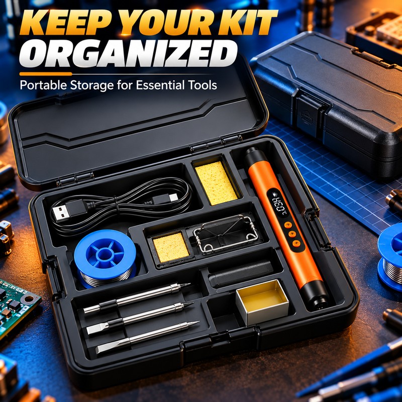 Cordless Soldering Iron Kit for Electronics Repair – Adjustable 300–450°C