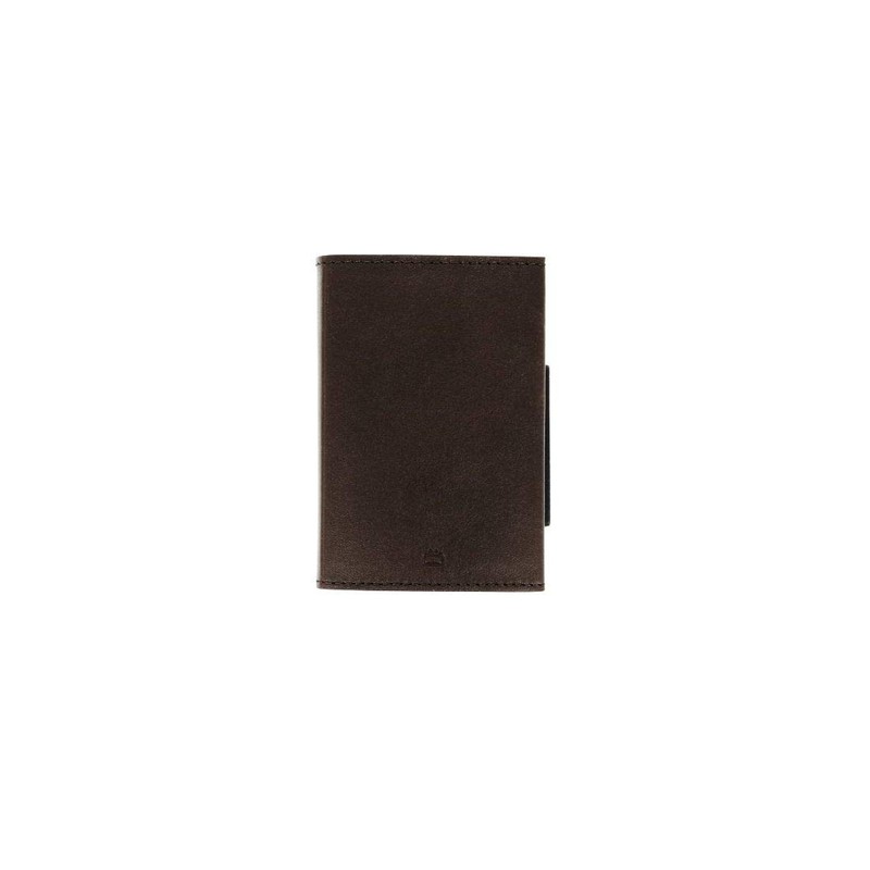 Ögon CL-Darkbrown Card Holder Cascade Wallet Aluminium and Italian Leather