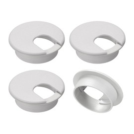 sourcing map 4Pcs Cable Hole Cover, 2Inch/50mm ABS Desk Cable Wire Cord Grommet Hole Cover for Office Computer Desk Wire Organizer, White