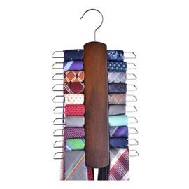 FALOFALO Necktie Hangers, Stores 20 Pieces, Vertical Type, Space Saving, 360° Rotation, Easy Removal, Belt, Scarf Hanger