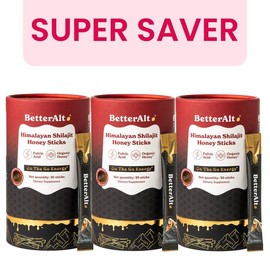 B2G1 of BetterAlt GOLD+ Shilajit Honey Sticks | Caramel, Cinnamon and Classic Flavors | Helps Boost Energy | Lab-Tested for Purity:_Cinnamon-Pack of 3