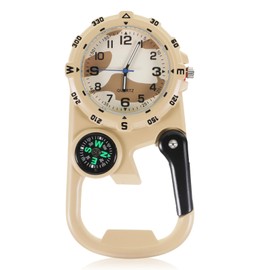 tlidfgeo Carabiner Watch - Pocket FOB Watches, Clip on Luminous Face FOB Watch Mini Quartz Watch Compass Waterproof Paramedics Watch for Doctors Nurses Paramedics Chefs Sport Unisex