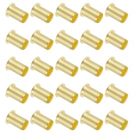 PATIKIL Brass Compression Insert, 25 Pcs 12mm OD x 9mm ID Tube Insert Tube Support Compression Fitting Assortment Kit for Water Oil Air Pipe