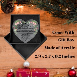 Auntie Christmas Ornament Gifts, Aunt Acrylic Heart Ornament Gifts for Birthday Christmas Mother's Day Pregnancy Announcement, Will Be The Best