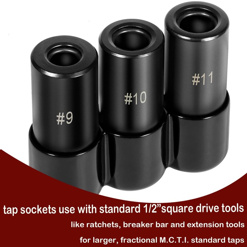 70940 Tap Socket Set, 5/8’’ 11/16’’ 3/4’’ Tap Sockets For