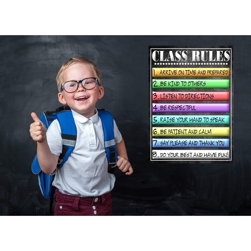 Welcome Acronym and Class Rules Posters- Laminated 14x19.5 in.- Educational