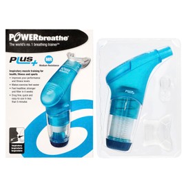 Powerbreathe Plus Respiratory Muscle Training Equipment, Power Breeze Plus, Medium Resistance, Heavy Loads, Blue