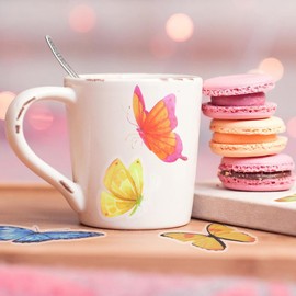 Butterfly Stickers Set 160 pcs - Scrapbook Stickers - Decorative Stickers - Transparent Butterflies Resin Stickers，for Scrapbook Supplies Art Craft Journal Planner Bottles Phone Cases Laptops Decors