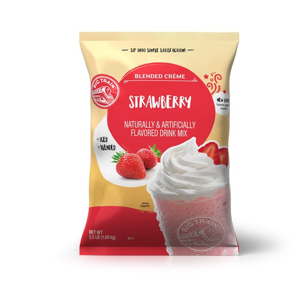 Big Train Blended Creme Mix, Strawberry, 3.5 Pound (Packaging May Vary)