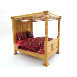 1/12th Scale Panel 4 Poster Bed Dolls House Bedroom Furniture