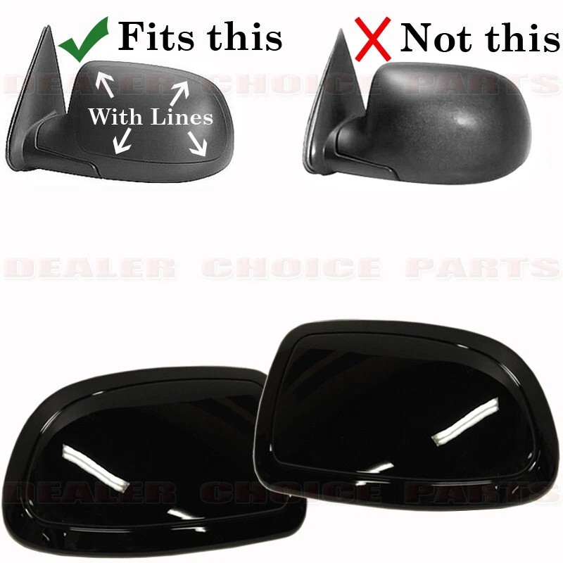 Torox GLOSS BLACK Door Handle LEVER COVERS 2d+Mirrors 1999-2006 Chevy