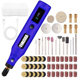 TIMZIXX Mini Cordless Rotary Tool Kit, 3-Speed Working Screen Diaplay Sander with 70 Accessories, Multi-Purpose 3.7V Power Mini Grinder for Sanding, Polishing, Engraving and Small DIY Crafts