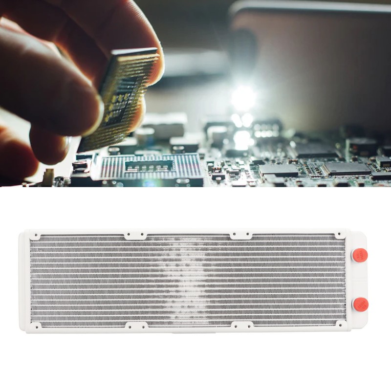 Water Cooling Radiator 18 Pipes Aluminium Alloy Fins G1/4 Thread