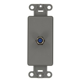 Leviton 40681-GY F Connector Decora Insert, Grey, Gray